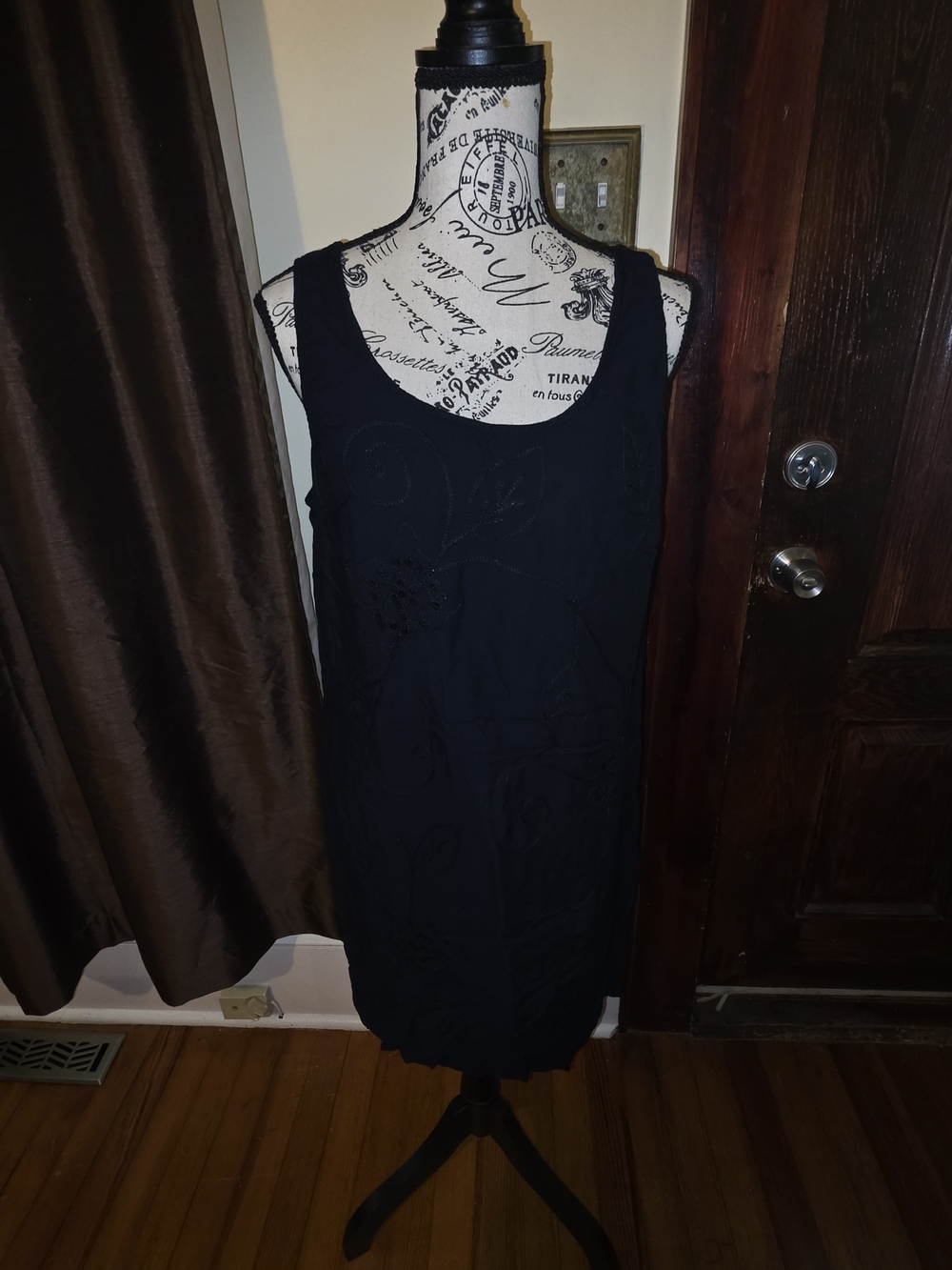 KR Beach Black Shift Dress/ Cover Up Large